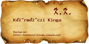 Körmöczi Kinga névjegykártya