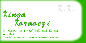 kinga kormoczi business card